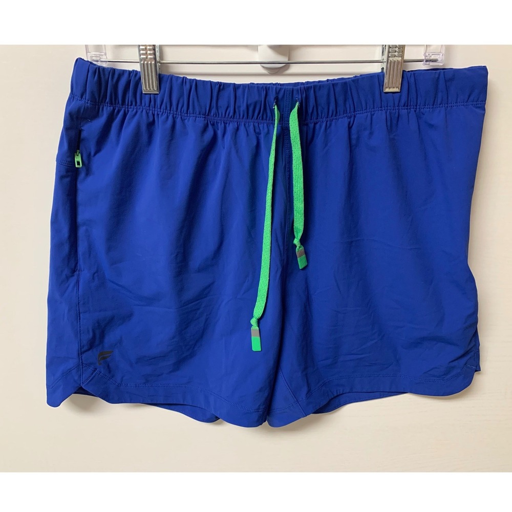 Fabletics One Short Blue Active Shorts Mens 5" Large Lime Green Drawstring